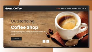 Create A Responsive Grand Coffee Shop Website Design  Free Source Code 👇 [upl. by Abbottson]