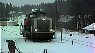 DB 211 060 rangiert mit Üg 67 463 im winterlichen Bahnhof Spiegelau am 711991 [upl. by Terena843]