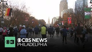 Get a look at the finish line of Philadelphia Half Marathon [upl. by Einnaj]