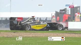 GP3 2012 Silverstone Abt Stockinger Kollision [upl. by Attiuqram]