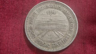 Commonwealth parliamentary conference 1 rupee coin indiancoins 1rupeecoin commonwealth [upl. by Jilleen197]