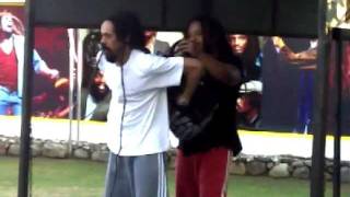 Damian Marley putting hair in backpack to play Soccer GENIUS [upl. by Helyn366]