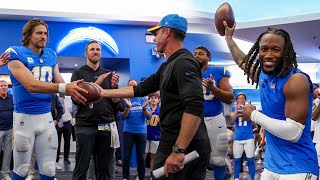 Brandon Staley Locker Room Victory Speech vs Bears  LA Chargers [upl. by Odnesor614]