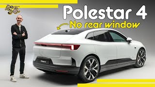 New Polestar 4 EV detailed First Look  why the classy electric family car has NO REAR WINDOW [upl. by Nywnorb990]