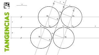 Circunferencias Tangentes a 2 rectas que se cortan dado el Radio  Tangencias [upl. by Ettinger]