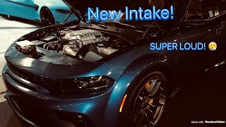 HPS Intake Hellcat Charger Widebody install LOUD [upl. by Russian]