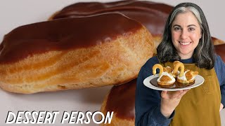 Claire Saffitz Makes Chocolate Eclairs  Pâte à Choux Part 2  Dessert Person [upl. by Ecnarual51]