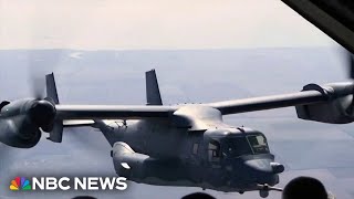 US military Osprey aircraft crashes off coast of Japan [upl. by Thurmond]