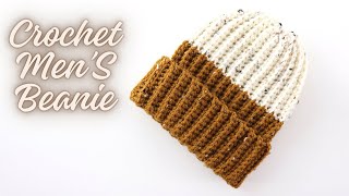 Crochet Easiest Men Hat With Two Colours [upl. by Anihcak662]