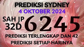 PREDIKSI SIDNEY HARI INI 4 OKTOBER 2024  BOCORAN SYDNEY MALAM INI  RUMUSAN SDY JITU TERBARU [upl. by Ez]