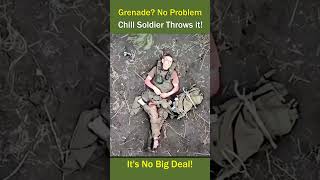 Soldier Casually Throws Away Drone Dropped Grenade [upl. by Yduj]