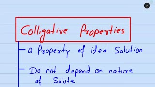 colligative properties [upl. by Gelasius]