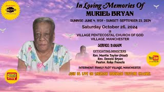 Funeral Service For The Late Muriel Bryan  Village Pentecostal Church Sat October 26 2024  11am [upl. by Hourihan]