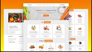 Create A Responsive Grocery Store Website Design Using HTML  CSS  JavaScript  Step By Step [upl. by Ahsar]