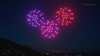 90 drones demo drone light show display of fireworks  Vimdrones Designer [upl. by Yesnyl295]