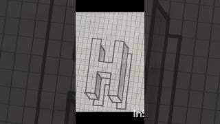 3D H Easy draw quotcalligraphy artcalligraphyart [upl. by Erek638]