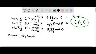 A compound with molar mass 180 1 has the following composition by mass Determine the empirical and m [upl. by Vastha676]