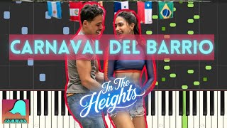 Carnaval del Barrio  In The Heights  Piano Accompaniment Tutorial Synthesia [upl. by Vanthe]