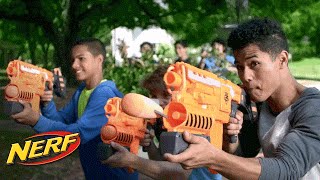 NERF Stunts  Dessert Double Demolishing wThe NStrike Elite Demolisher 2in1 Blaster [upl. by Sublett621]