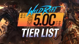 ULTIMATE CHAMPION TIERLIST PATCH 50C  RiftGuides  WildRift [upl. by Jehiel]