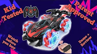 UNLEASH THE KID IN YOU  360° Rotating LED Light Show RC Stunt Car for Kids  Birthday Gift Ideas [upl. by Zebaj]