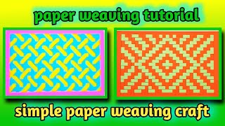 simple paper weaving craft weaving with paper strips paper weaving tutorial paper mat [upl. by Keli]