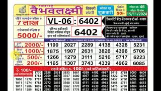 Maharashtra Vaibhav Laxmi Weekly Lottery Draw Result 415pm 15112024 [upl. by Sholem68]