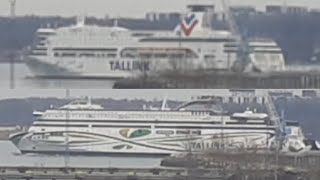 Tallink MS Victoria 1 amp MS MyStar leaving Tallinn [upl. by Lisle]