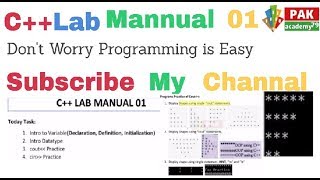 c tutorial for beginners in hindi 2020  C Lab Manual 01 Part 01 [upl. by Maloy642]