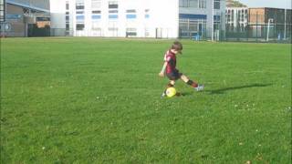 6 Year Old Footballer Ethaniho Practising Football Skills [upl. by Haraj]