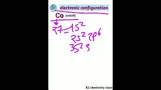 electronic configuration for Cocobaltby khushboo yadavelectronicconfiguration k2chemistryclass [upl. by Ferreby382]