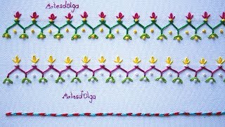 Hand Embroidery Decorative Stitches 1  Bordados a mano Puntadas Decorativas 1  ArtesdOlga [upl. by Akeylah]