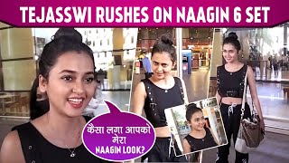 Tejasswi Prakash Papped At Airport Without Karan Kundrra Talks About Her New Naagin Look amp More [upl. by Yauqram743]