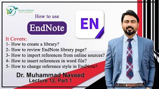 EndNote Tutorial  How to cite references in ThesisArticle  Lec 12 Part 1  Dr Muhammad Naveed [upl. by Nickerson]