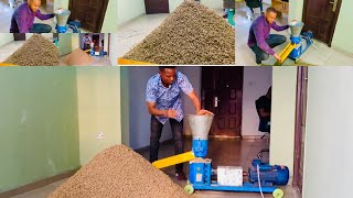 Production of Fish feed using FLAT DIE pellet machine Ten 15kg bags in 2 hours [upl. by Dyna]