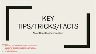 Cloud Pak For Integration some Key Tips amp Tricks  Part1 [upl. by Lamson292]