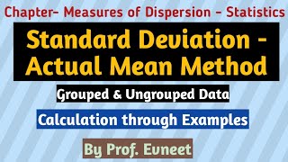 standard deviation actual mean method  standard deviation  standard deviation statistics [upl. by Willard]