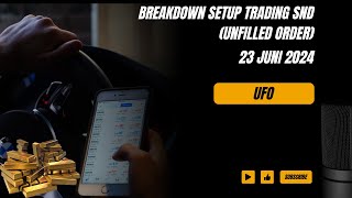 Trading Dengan Supply And Demand Unfilled Order  Breakdown Setup Trading 23 Juni 2024 [upl. by Nahgen]