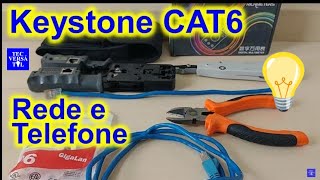 Como fazer conexão Keystone RJ45 Cat 6 Femea Furukawa de Telefone e Rede com teste [upl. by Ydnyl769]