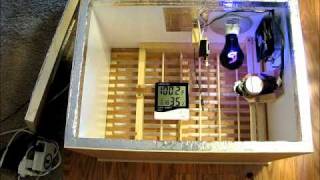 Homemade Incubator with Fan Thermostat and Automatic Egg Turner [upl. by Butta2]