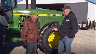 Machinery Pete TV Show 1984 John Deere 4850 with 6201 Hours Sells Strong on Indiana Farm Auction [upl. by Katzir670]