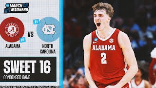 Alabama vs North Carolina  Sweet 16 NCAA tournament extended highlights [upl. by Iek]