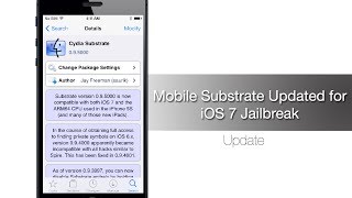 How to Update Mobile Substrate Cydia Substrate on iOS 7  iPhone Hacks [upl. by Utham367]