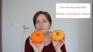 Sur mes aiguilles 39  Brioche citrouilles et Intarsia [upl. by Adnyl]