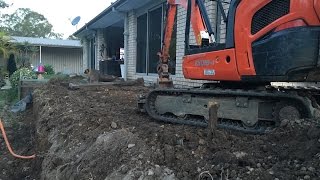 How to remove a timber retaining wall Kubota KX0184 Mini excavator [upl. by Keviv]