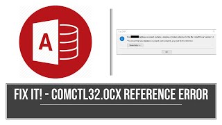 How to fix the comctl32OCX Missing Reference Error in MS Access [upl. by Manley]