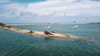 Kitesurfing at Kappalady Lagoon  Kalpitiya  Sri Lanka [upl. by Gunther337]