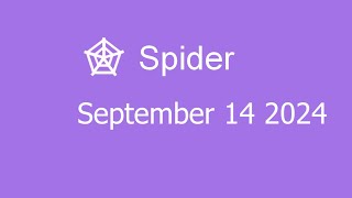 Microsoft Solitaire Collection  Spider  September 14 2024 [upl. by Mintun]