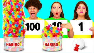 1 10 or 100 Layers of Food Challenge  Edible Battle by DaDaDa Challenge [upl. by Dickens]