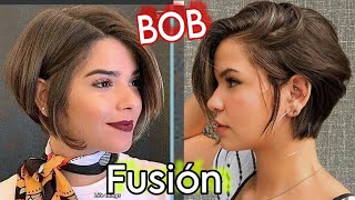 BOB Fusión Texturas y Diseños para MUJERES de toda edad Tendencia 2024 Cortes de Cabello [upl. by Nosyarg]